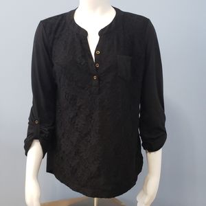 No Boundaries Black Lace Overlay Top